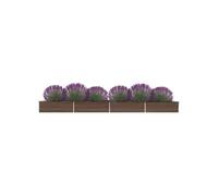 Lit Surélevé De Jardin Acier Galvanisé 600x80x45 Cm Marron Marron
