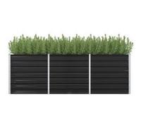 Lit surélevé de jardin Anthracite 240x80x77 cm Acier galvanisé