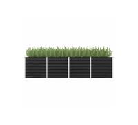 vidaXL Bac de jardin DIY 45728 en acier galvanisé 320x80x77 cm Anthracite Fond ouvert