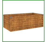 Lit surélevé de jardin - ASHATA - acier corten - 100x50x36 cm - grande contenance