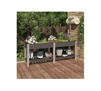 Vidaxl Lit Surélevé De Jardin Avec Étagère Gris 200x50x75 Cm Wpc