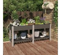 Lit surélevé de jardin avec étagère Gris 200x50x75 cm WPC jardinière vidaXL