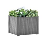Vidaxl Lit Surélevé De Jardin Avec Système D'arrosage Gris 43x43x33 Cm Gris