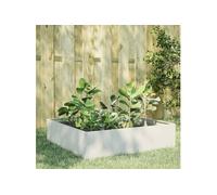 Vidaxl Lit Surélevé De Jardin Blanc 100x100x25 Cm Acier