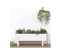 Vidaxl Lit Surélevé De Jardin Blanc 101x30x38 Cm Bois De Pin Massif