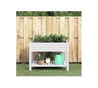 Lit surélevé de jardin blanc 110x45x79 cm polypropylène 364177