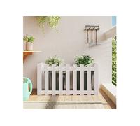 vidaXL Lit Surélevé de Jardin Design de Clôture, Bac à Fleurs, Pot de Plantes, Jardinière de Jardin, Marron 100x50x50 cm Bois de Pin Massif