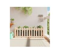 Lit surélevé de jardin design de clôture 150x50x50cm pin massif 832492