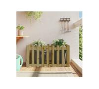 Lit surélevé de jardin design de clôture bois de pin imprégné 832481