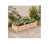 Lit surélevé de jardin doublure 120x45x25 cm bois massif sapin