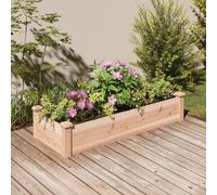 Lit surélevé de jardin doublure 240x120x25 cm bois massif sapin
