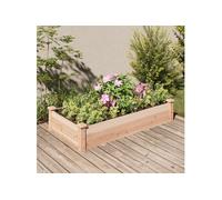Lit surélevé de jardin doublure 120x60x25 cm bois massif sapin