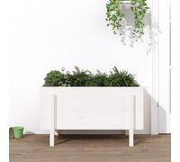 Vidaxl Jardinière Blanc 62x30x38 Cm Bois Massif De Pin