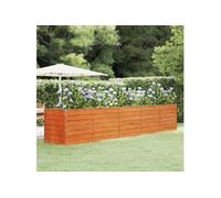 vidaXL Jardinière Gris 400 x 80 x 77 cm Acier Corten