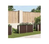 vidaXL Jardinière surélevée - Bac à Fleurs - Jardinière - Jardins - Bac pour Plantes - Terrasses - Bac pour légumes - Jardinière - en Acier galvanisé - 160 x 40 x 77 cm - Marron