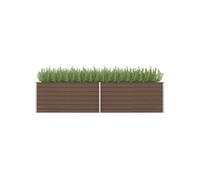 vidaXL Lit surélevé de jardin Acier galvanisé Marron 320 x 80 x 77 cm