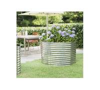Vidaxl Jardinière De Jardin Acier Enduit Poudre 100x100x68 Cm Argenté