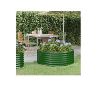 vidaXL Lit surélevé de jardin 318983 100x100x36 Acier galvanisé Boîte à plantes