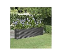 Lit Surélevé de Jardin Pot à Fleurs Boîte à Plantes Lit Surélevé Patio Terrasse Extérieur Acier Galvanisé 260x40x68cm 318906