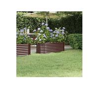 Lit Surélevé de Jardin Pot à Fleurs Boîte à Plantes Lit Surélevé Patio Terrasse Extérieur Acier Galvanisé 114x40x36 cm 318865
