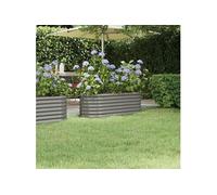 Vidaxl Jardinière De Jardin Acier Enduit De Poudre 114x40x36 Cm Gris Gris