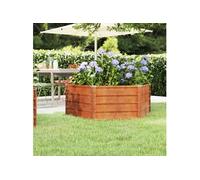 Lit surélevé de jardin rouillé 129x129x45 cm acier corten