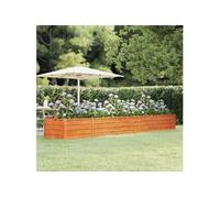 Lit surélevé de jardin rouillé 400x80x45 cm acier corten