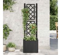 vidaXL Lit Surélevé de Jardin et Treillis et Système d'Arrosage Jardinière Boîte à Fleurs Bac à Plantes Boîte de Plantation Patio Extérieur Anthracite