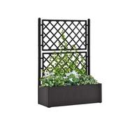 vidaXL – Lit surélevé de jardin treillis avec arrosage Anthracite Plastique 100×43×142 cm 90 L