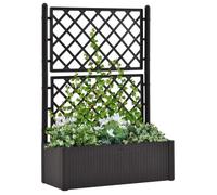vidaXL – Lit surélevé de jardin treillis avec arrosage Anthracite Plastique 100×43×142 cm 90 L