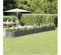 Lit surélevé de jardin - vidaXL - Acier galvanisé - 512x80x36 cm - Gris - Thermolaqué - Résistant aux intempéries