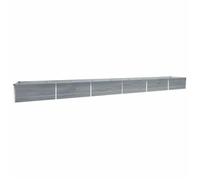 Lit surélevé de jardin - vidaXL - Acier galvanisé - 600x80x45 cm - Gris - Résistant aux intempéries - Fond ouvert