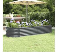 Lit surélevé de jardin - vidaXL - Acier galvanisé - Anthracite - 224x80x36 cm - Thermolaqué - Résistant aux intempéries