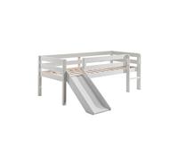 SLEEPY - Lit Surélevé en Pin Laqué Blanc 90x200cm avec Tobogan -