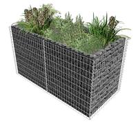 Lit Surélevé Gabion Acier 180x90x100 cm Argenté Jardinière Pot de Fleur vidaXL