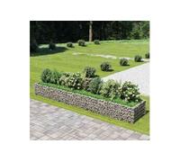 Vidaxl Lit Surélevé À Gabion Acier Galvanisé 450x90x50 Cm Gris