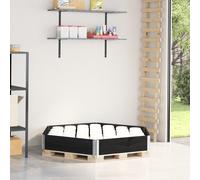 Vidaxl Collier De Palette Hexagonale Noir 160x160cm Bois De Pin Massif