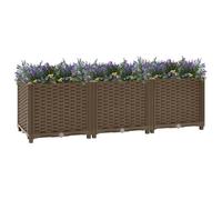 Lit Surélevé Jardinière Lit de Plantation Pot de Plantes Bac à Fleurs Jardin Balcon Terrasse Extérieur 120x40x38 cm Polypropylène