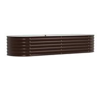 Lit surélevé marron 240 x 80 x 44 cm en acier pour extérieur | Acier durable, design minimaliste, utilisation extérieure, 240 x 80 x 44 cm, montage requis, pour jardin et terrasse