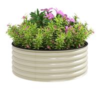 Lit surélevé Outsunny en acier, lit de plantation Lit précoce Lit de jardin empilable Bac à fleurs emboîtable Bac à plantes 120x120x43cm