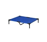 PawHut Lit surélevé pour chien 92×76×18 cm – cadre en métal, tissu Oxford haute densité, sac – Bleu