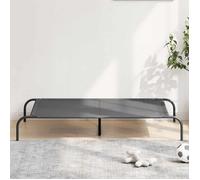 Lit surélevé pour chien gris 130 x 80 x 20 cm en textilène et acier - résistant et respirant