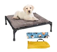 Lit surélevé pour chien - Lit d'extérieur respirant pour animaux de compagnie - Panier d'extérieur pour chien avec arceau rabattu - Panier antidérapant pour la plage, le camping - Grand, moyen et