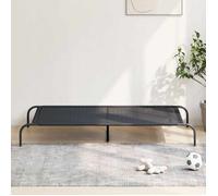 Lit surélevé pour chien noir 150x90x20 cm textilène et acier