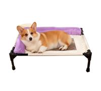 Lit surélevé pour chien Repose-Nuque Portable | Lit de camp surélevé pour chien et chat Chiot de Race Petite et Moyenne Intérieur Extérieur Maison Salon Jardin Balcon