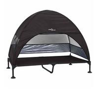 vidaXL Lit surélevé pour chien avec toit amovible Noir XL Acier