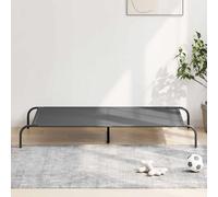 vidaXL Lit surélevé pour Chien Gris 90x50x20 cm textilène et Acier, lit de Chien, lit pour Animaux de Compagnie, lit de Couchage pour Chiot