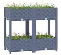 Lit surélevé - vidaXL - 80x40x71 cm - Polypropylène - Gris foncé - Rectangulaire Gris G