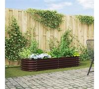 Jardinière en acier galvanisé marron 240x80x44 cm