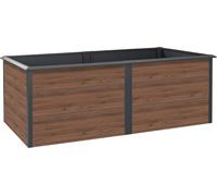 Lit surélevé Zelsius pour le jardin, anthracite RAL 7016, 200 x 100 x 77 cm, aspect bois de noyer, lit de légumes